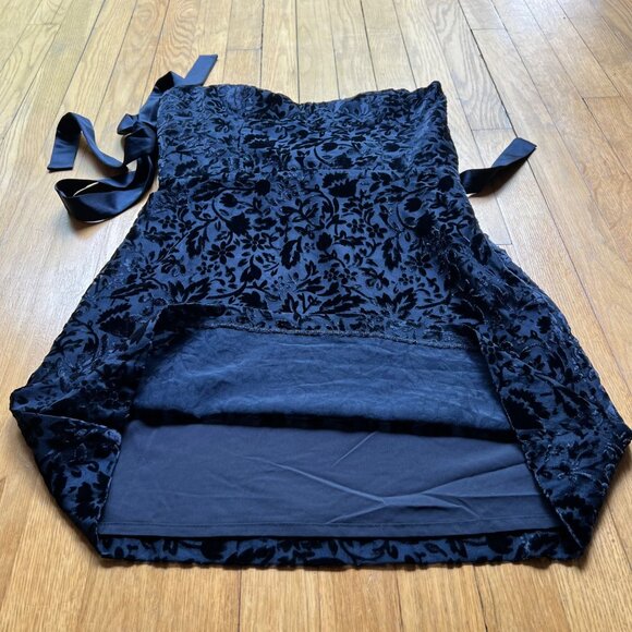 House Of Harlow 1960 Size S NEW Navy Blue Velvet Floral Sleeveless Mini Dress - Picture 12 of 16